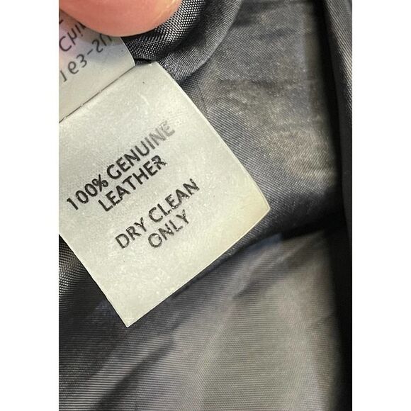 Ecru Leather Straight Leg Pants Women sz 6 black 100% leather half Lined trouser - Picture 12 of 12